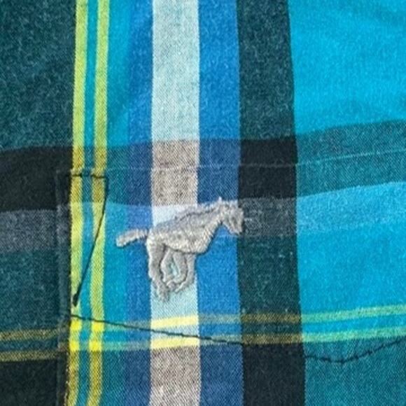 Wrangler Boy's Blue Plaid Long Sleeve Button Down Dress Shirt Small 6/7 - Picture 5 of 10